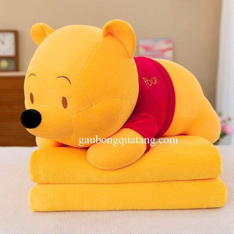 Gối Ôm Gấu Pooh Kèm Mềm 2in1.